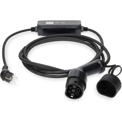 Nedis Tragbares Ladegerät für Elektrofahrzeuge / AT-N05V3V3-F 3G1.5 / 1380 / 2300 / 3680 W / 6.0 / 8.0 / 10.0 A / 13.0 / 16.0 A / 1 Phase / 5.00 m / Schwarz / Kartonverpackung