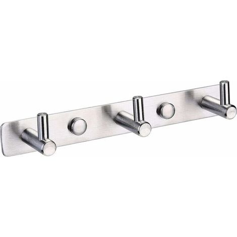 Gancio per accappatoio con 3 ganci, gancio da parete per asciugamani da bagno, porta asciugamani da cucina, gancio da parete in acciaio inox