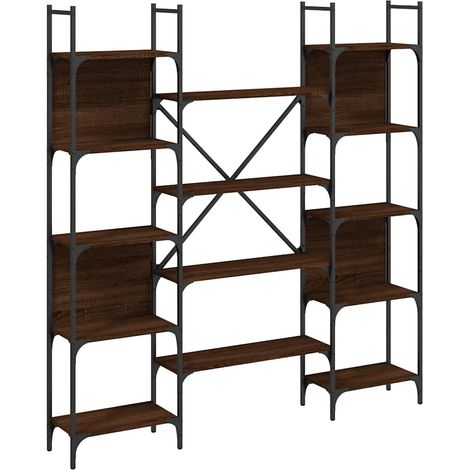 Maison Exclusive - Bücherregal Braun Eichen-Optik 155,5x24x166,5 (1/5)