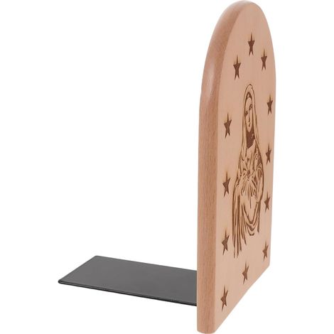 Serrage-Livres Décoratif en Bois Massif D’Arche Statue Religieuse Vierge Serrage-Livres Antidérapants pour Étagère Décoration Catholique Intérieure 1 Pièce Finition Bois (1/5)
