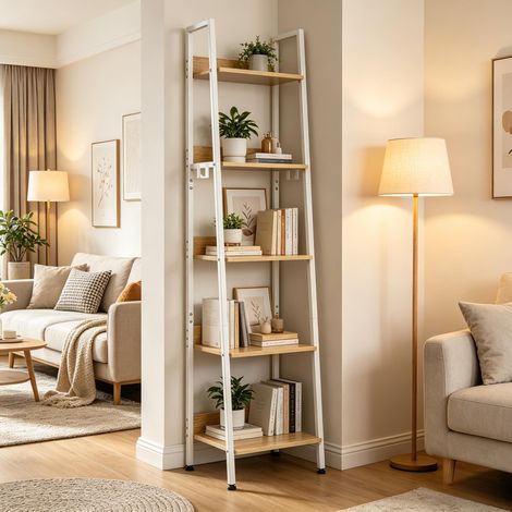 Étagère de rangement ouverte pour salle de bain, salon, escalier ou couloir — robuste, moderne, facile à monter, sans outil (1/4)