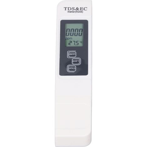 Tragbares 3-in-1 digitales TDS-Wasserqualitätsmessgerät, hochpräzises EC- und Temperaturmessgerät, Testkit für Aquarium, Schwimmbad und Trinkwasser, gut lesbares LCD-Display. (1/5)