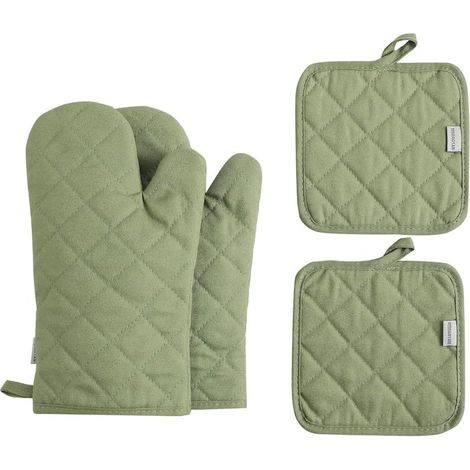Ensemble de 4 fours et plaques de cuisson, extra épais, longs fours en caoutchouc pour la cuisson, jusqu'à 500 degrés, idéal pour cuisiner (30 cm, vert) (1/4)
