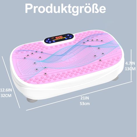 Fitness-Vibrationsplatte mit Widerstandsbändern, Geschwindigkeit 1–120, Rosa, OKMYHOME (1/5)