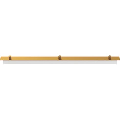 Rosone Rettangolare Metallo Ottone Satinato 3 Fori 60X4Cm