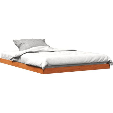 vidaXL Giroletto Marrone Cera 135x190 cm in Legno Massello di Pino