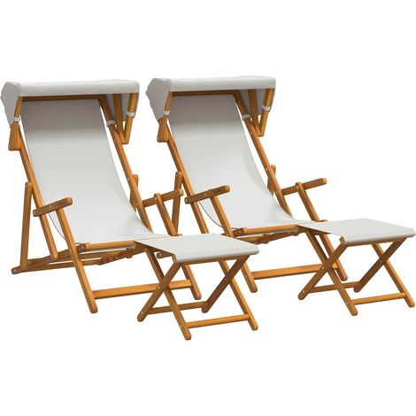 vidaXL Silla de terraza 4 pcs 3 Posición Madera de Eucalipto Maciza (1/2)