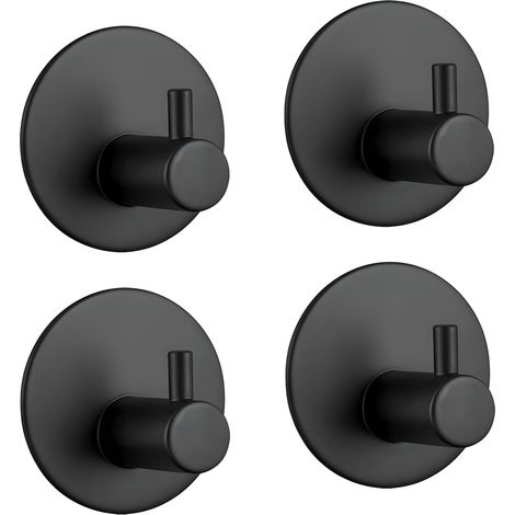 Juego de 4 ganchos adhesivos de alta resistencia: ganchos resistentes, impermeables y autoadhesivos para baños, cocinas y detrás de las puertas. (1/5)