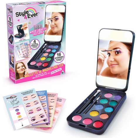 Mallette Miroir LED Lumineux, Maquillage, pinceaux et Porte-téléphone-dès 8 Ans- Version Voyage (1/5)