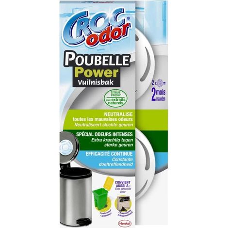 Absorbeur d'odeurs Croc'odor poubelle power x 2