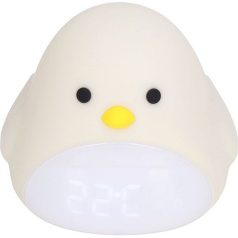 Kreativer Wecker mit Cartoon-Vogelmotiv, wiederaufladbares warmes LED-Nachtlicht per USB, niedlicher Wecker mit eingebautem Akku (1/5)