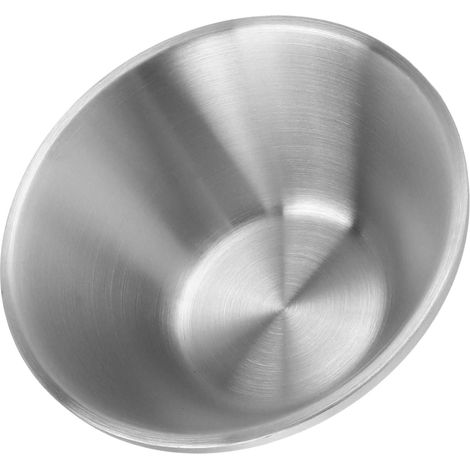 Saladier rond double paroi en acier inoxydable 304, élégant, idéal pour mélanger salades, en-cas, nouilles de riz et crème glacée. Couleur argentée, 15 cm / 5,9 pouces. (1/5)