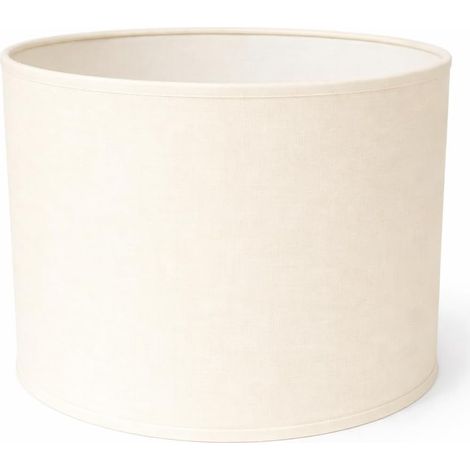 Abat-jour Cylindrique - 1 Pièce - Coton Ivoire - Diffusion Lumière Douce - Salon Chambre Bureau - 25 cm x 20 cm (1/4)