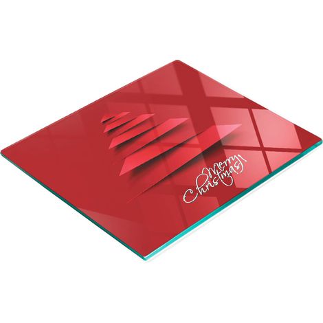 Planche de service de cuisine en verre trempé avec motif sapin de Noël 60x52 cm (1/5)