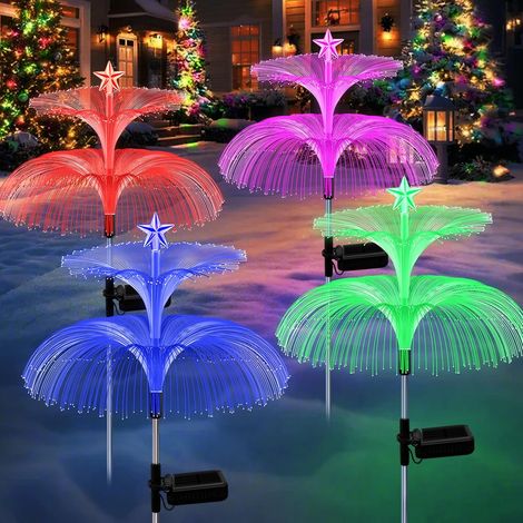 Guirlandes lumineuses de Noël à énergie solaire, guirlande lumineuse méduses à énergie solaire (lot de 4), éclairage extérieur pour jardin (1/5)