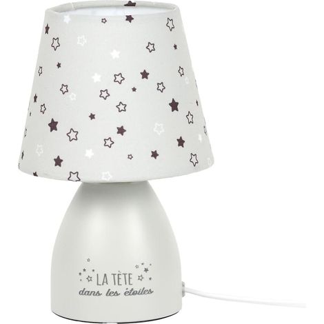 Lampe de Chevet pour Enfant Grise Motif Etoilé (1/3)
