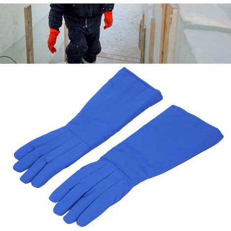Guantes criogénicos para GNL, nitrógeno líquido, hielo seco, almacenamiento en frío, guantes protectores resistentes a bajas temperaturas, 58 cm (1/5)