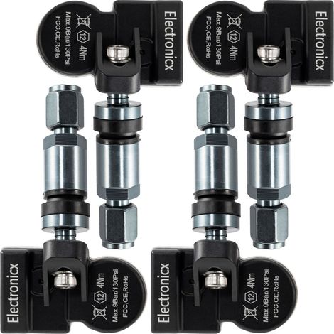 4x dekktrykkssensorer TPMS sensorer metallventil Gunmetal til Lincoln MKS 2013-2016