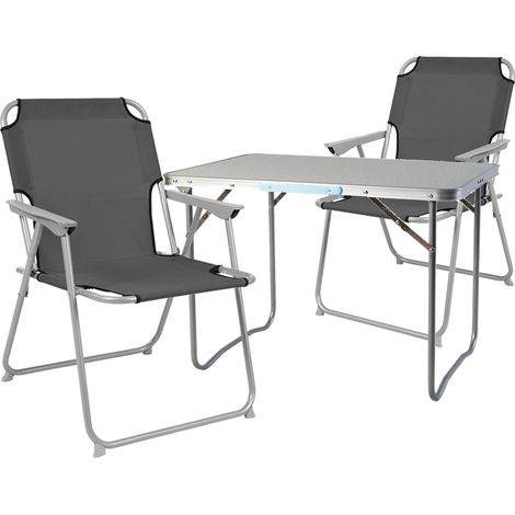 3-teiliges Campingmöbel Set Anthrazit 80x60x68cm-MMC330871+2xMPO2600-grau (1/4)