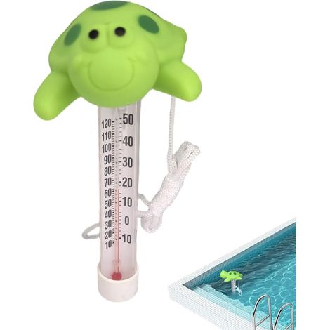 Thermomètre de piscine - Grand jouet amusant - Jauge de température du bain à remous de tortue - Convient pour les fêtes d'été Bassin Spa Bain à remous Lac Adultes