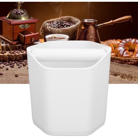 Eimer für Kaffeesatz, Behälter für gemahlenen und pulverisierten Kaffee, Abfallbehälter für Kaffeesatz, Abfalleimer für Kaffeepulver, weiß (1/5)