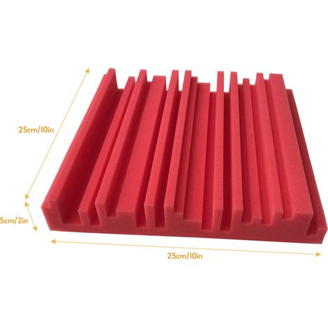 Lot de 12 panneaux de mousse d'isolation acoustique haute densité ignifugée (10 x 10 x 2 pouces) pour studio, karaoké, diffusion et cinéma familial. (1/2)