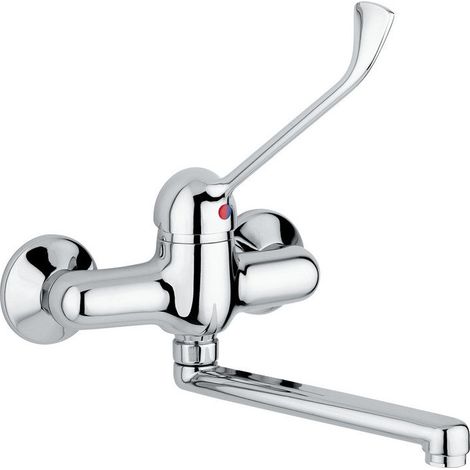 Miscelatore a parete per lavello con leva clinica Idral 02400 Cromato - Ottone (1/2)