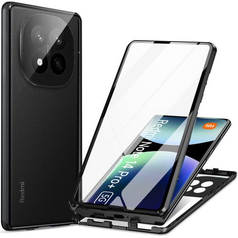 Funda para Xiaomi Redmi Note 14 Pro+ 5G, magnética, doble cristal, negra. (1/4)