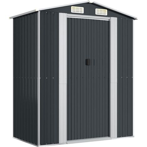 Gartenhaus Anthrazit 192x108x223 cm Verzinkter Stahl