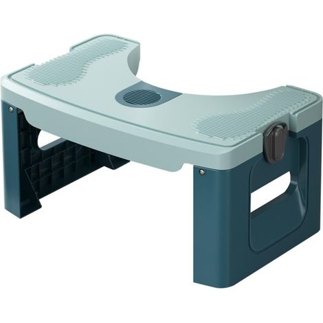 Portable PP Non-Slip Toilet Stool, Space-Saving Stool (Blue) (1/5)