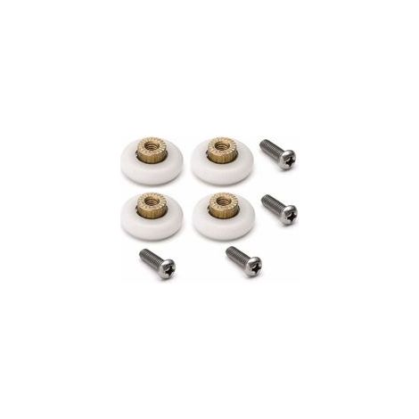 Juego de 4 rodillos de repuesto para puerta de ducha, 19 mm de diámetro, con tornillos M6. Diámetro: 19 mm