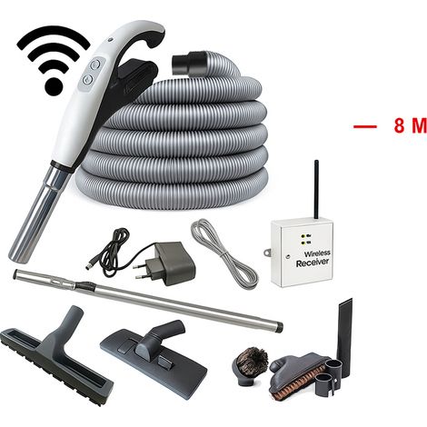 Kit 8 accessoires + 1 flexible universel on/off type ALDES avec poignée amovible - longueur au choix (de 6 à 15m) - 8m