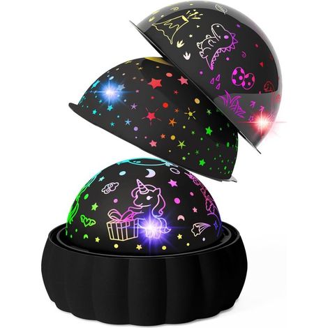 Sternenhimmel Projektor für Kinder 3 verschiedene Themen und 7 Lichtmodi 360° Drehung für magische Effekte Tolles Spielzeug für Kinder von 3 8 Ja (1/5)