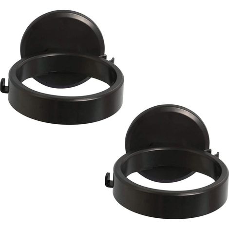 Support Murale Pour Seche Cheveux - Fixation Par Ventouse Ou Adhesif - Pour Salle De Bain Et Toilettes - 2 Pieces (1/5)