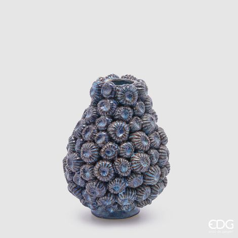 EDG Enzo De Gasperi Vaso Ricciomare H 24 Cm D 19 Cm Ceramica Waterproof Blue (1/3)