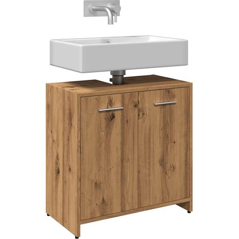 Mueble de lavabo de baño madera roble artisan 60x33x60 cm vidaXL (1/5)