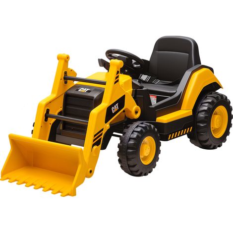 Pelleteuse électrique pour enfants 3-6 ans Marque officielle Caterpillar 12V avec télécommande, jaune (1/5)