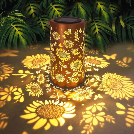 1 Lampe solaire à suspendre, Métal, IP65 étanche, Lanterne, Tournesol, Jardin (1/5)