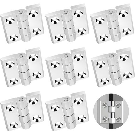 8 Pièces Charniere Porte Lourde pour Charges Lourdes, Aluminium Charnières De Portes avec Fente 5mm Charnières, M4 Charniere Porte Argentées Paumelles De Porte, Gond Porte pour Portes Fixes (1/5)