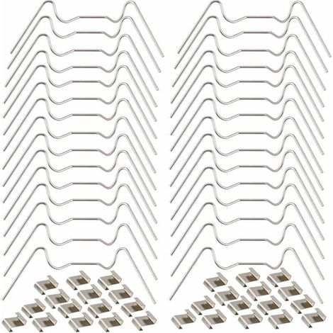 Kaelt - Clip de Serre Vitrage (30 W et 30 Z) Clips de Fixation en Acier Inoxydable Kit de Réparation Accessoires Support 60pcs (1/5)