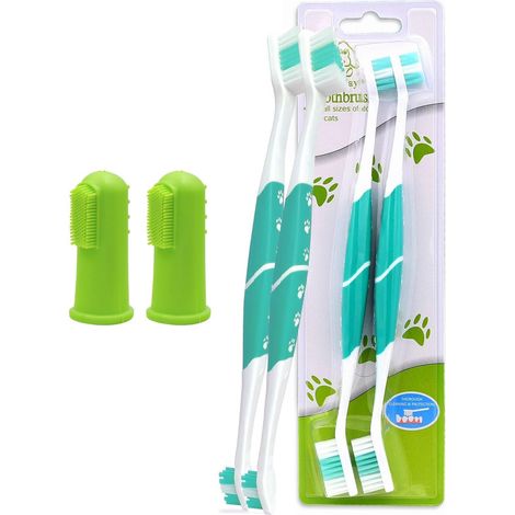 Brosse à dents pour chien à double extrémité, brosse à dents à 360º pour chien et chat Produits de nettoyage dentaire pour chiens et chats Soins dentaires (1/5)