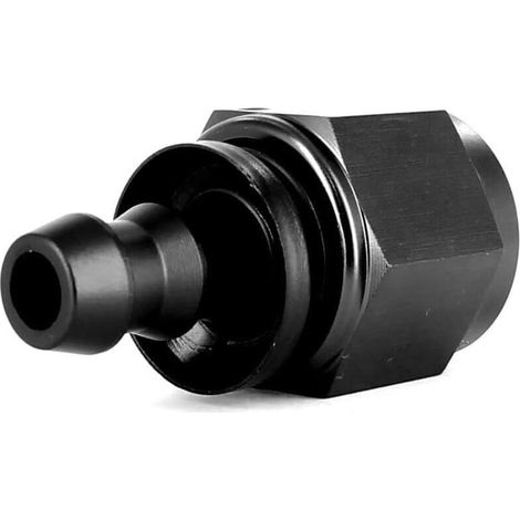 Raccord de tuyau AN6 droit à embout cannelé 9/16" de 12 mm, noir