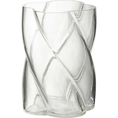 Vase Tourbillon en Verre "Swirly" 19cm Transparent (1/2)