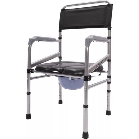 Chaise de Douche Pliable Siège de Sécurité de Bain Siège de Toilette Pliant de Douche avec Commode (1/5)