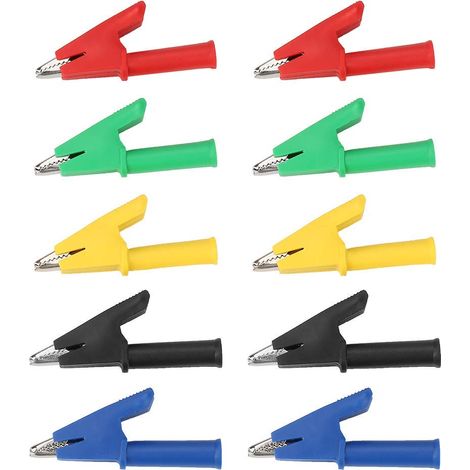 10pcs Pinces 5 Couleurs P2002 20A 4mm Pince Multimètre Isolé Terminal Test Électrique Pinces de Banane Jack 380v (1/5)