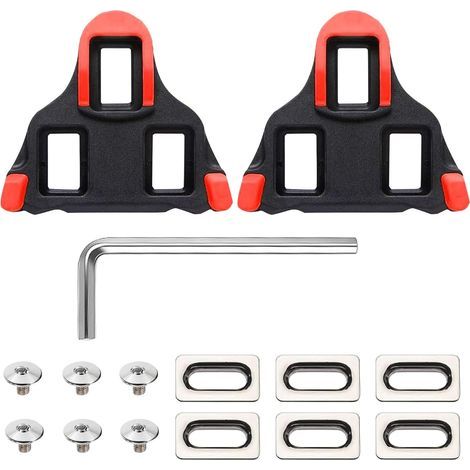 Crampons SPD-SL, Compatibles avec Shimano Cales de Pédale Vélo SH10/SH11/SH12 Chaussure Plaques Velo de Antidérapantes 0° Cale Pied pour Vélos de Rout Course Appartement D'intérieur (1/5)