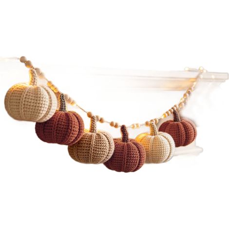 Guirnalda de calabazas de otoño, 1,80 m (5,9 pies), calabazas artificiales de otoño, guirnalda colgante colorida preensamblada para decoración otoñal de estilo rústico o de granja. (1/5)