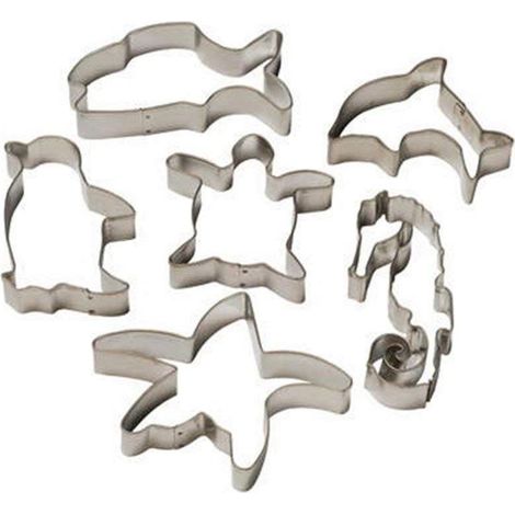 STAMPO TAGLIA BISCOTTI 6 DECORI FORME MARE PRA 480132 (1/2)