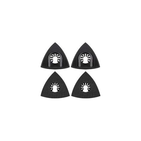 4Pcs Delta Patin de Ponçage 80mm Multi-outil Accessoires pour Patin de Fixation, Lame à Multi Outil, Accessoires Outil Oscillant pour Worx Mikita Dewalt Power Tool, Worx Tool, Bosch Multi Outil (1/5)