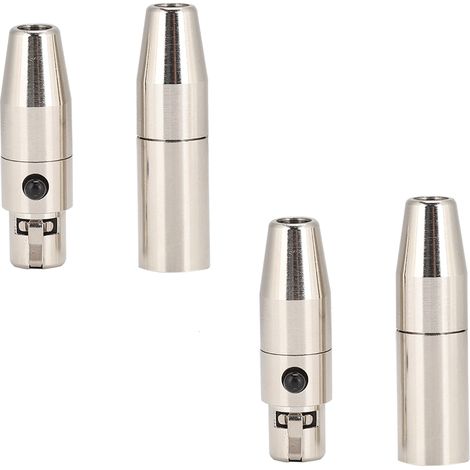 2 Paires de Connecteurs MINI XLR 3 Broches en Cuivre Nickelé avec Broches Dorées pour Soudure Audio (1/5)
